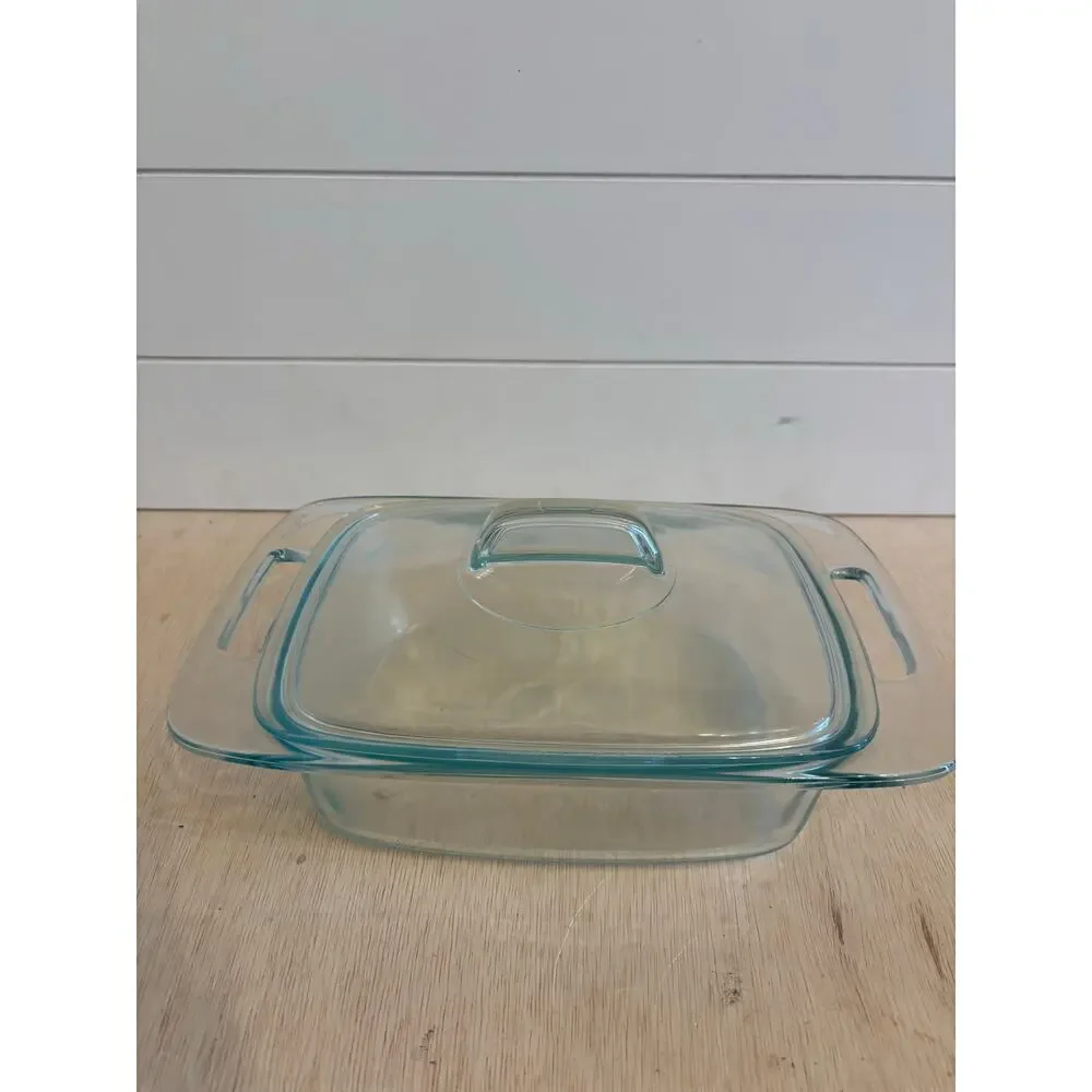 Vintage Pyrex 2 Qt (1.9 L) Easy Grab Clear Baking Dish #C024 Lid #C624 Casserole